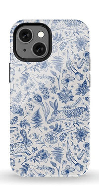 Hop & Bloom | Bunny Toile Case Phone Case Casetry Essential + MagSafe® iPhone 13 Mini 