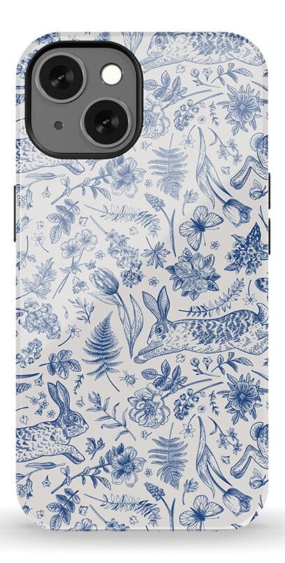 Hop & Bloom | Bunny Toile Case Phone Case Casetry Essential + MagSafe® iPhone 13 