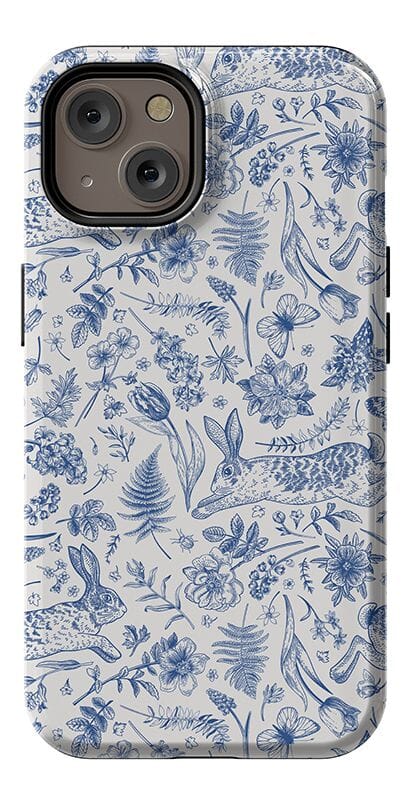 Hop & Bloom | Bunny Toile Case Phone Case Casetry Essential + MagSafe® iPhone 14 