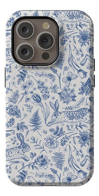 Hop & Bloom | Bunny Toile Case Phone Case Casetry Essential + MagSafe® iPhone 14 Pro 