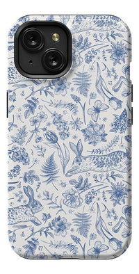 Hop & Bloom | Bunny Toile Case Phone Case Casetry Essential + MagSafe® iPhone 15 