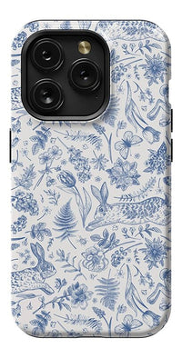 Hop & Bloom | Bunny Toile Case Phone Case Casetry Essential + MagSafe® iPhone 15 Pro 