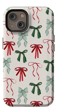 Festive Girlie | Holiday Bows Case Phone Case Casetry Essential + MagSafe® iPhone 14 