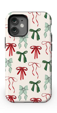 Festive Girlie | Holiday Bows Case Phone Case Casetry Essential + MagSafe® iPhone 12 Mini 