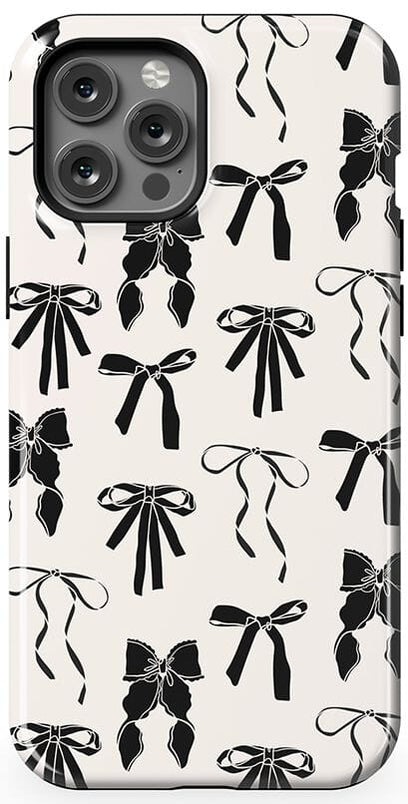 Goth Girlie | Black Bows Case Phone Case Casetry Essential + MagSafe® iPhone 12 Pro Max 