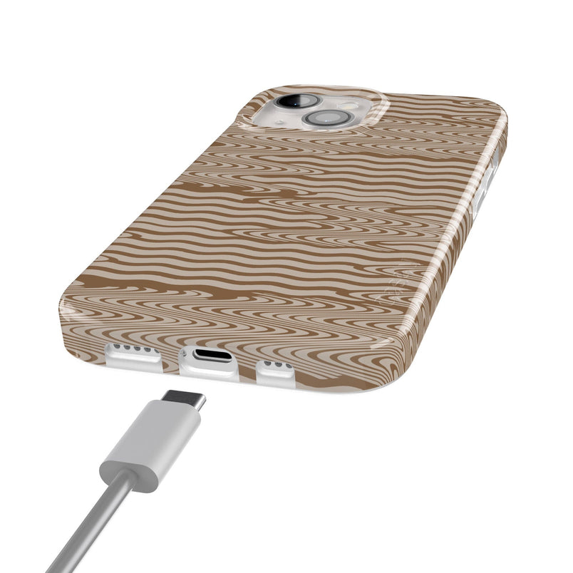 Mocha Ripple | Brown Waves Case iPhone Case get.casely 