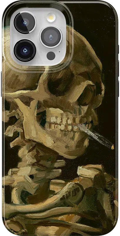 Van Gogh | Skull of a Skeleton with Burning Cigarette Phone Case iPhone Case Van Gogh Museum Classic + MagSafe® iPhone 15 Pro Max 