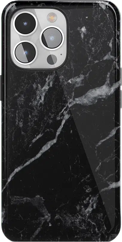 Black Pearl | Classic Black Marble Case iPhone Case get.casely Essential + MagSafe® iPhone 15 Pro Max 