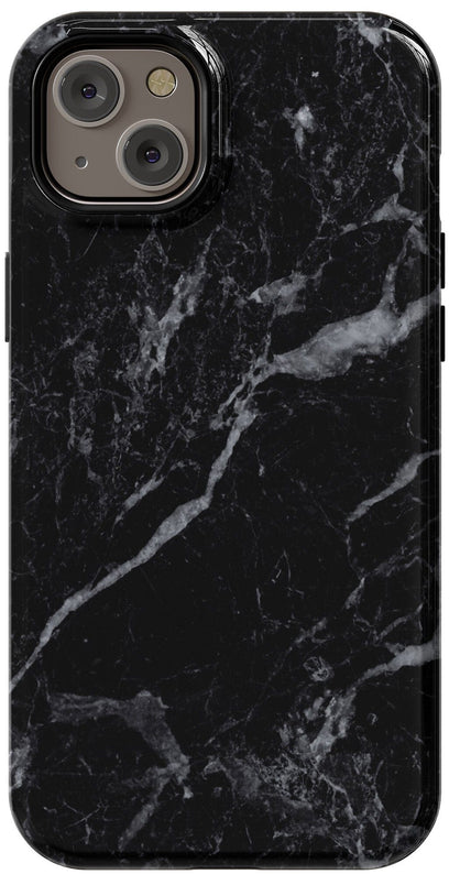 Black Pearl | Classic Black Marble Case iPhone Case get.casely Essential + MagSafe® iPhone 15 Plus 
