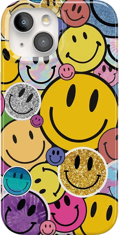 All Smiles | Smiley Face Sticker Case iPhone Case get.casely Classic + MagSafe® iPhone 15 Plus 