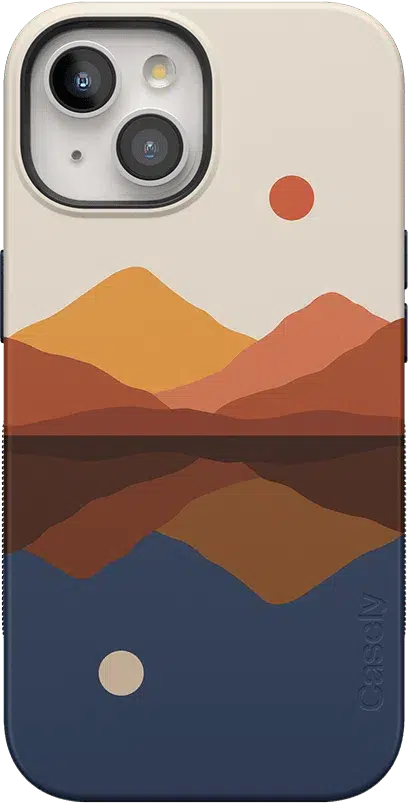 Opposites Attract | Day & Night Colorblock Mountains Case iPhone Case get.casely Bold + MagSafe® iPhone 15 Plus 
