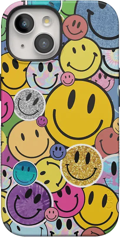 All Smiles | Smiley Face Sticker Case iPhone Case get.casely Bold + MagSafe® iPhone 15 Plus 