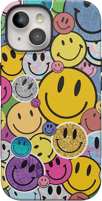 All Smiles | Smiley Face Sticker Case iPhone Case get.casely Bold + MagSafe® iPhone 15 Plus 