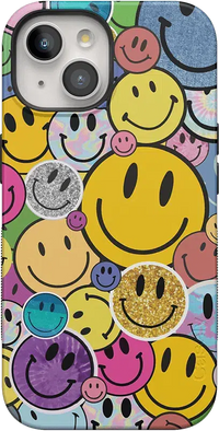 All Smiles | Smiley Face Sticker Case iPhone Case get.casely Bold + MagSafe® iPhone 15 Plus