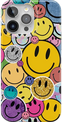 All Smiles | Smiley Face Sticker Case iPhone Case get.casely Classic + MagSafe® iPhone 15 Pro Max 