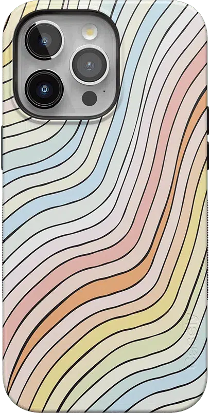 Ride The Wave | Pastel Rainbow Lined Case iPhone Case get.casely Bold + MagSafe® iPhone 15 Pro Max 