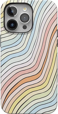 Ride The Wave | Pastel Rainbow Lined Case iPhone Case get.casely Bold + MagSafe® iPhone 15 Pro Max 