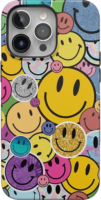 All Smiles | Smiley Face Sticker Case iPhone Case get.casely Bold + MagSafe® iPhone 15 Pro Max 