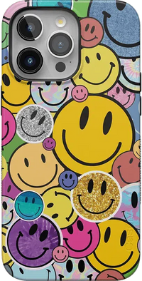 All Smiles | Smiley Face Sticker Case iPhone Case get.casely Bold + MagSafe® iPhone 15 Pro Max