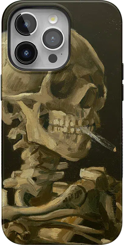 Van Gogh | Skull of a Skeleton with Burning Cigarette Phone Case iPhone Case Van Gogh Museum Bold + MagSafe® iPhone 15 Pro Max 