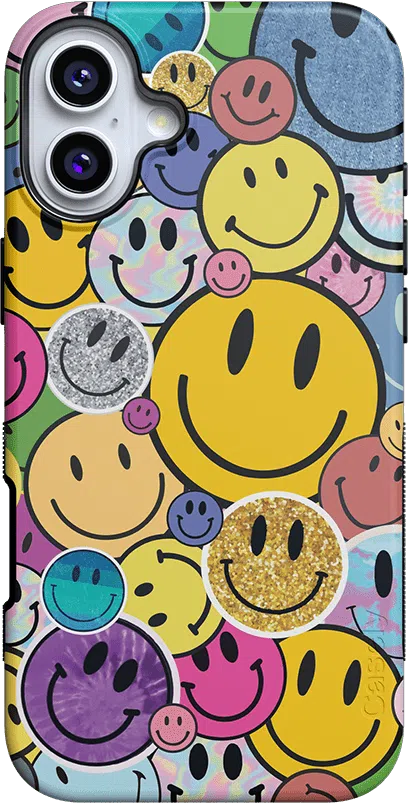 All Smiles | Smiley Face Sticker Case iPhone Case get.casely Bold + MagSafe® iPhone 16 Plus 