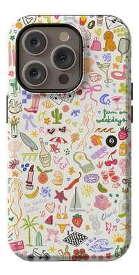 All the Fun Things | Fun on Weekdays Case iPhone Case get.casely Essential + MagSafe® iPhone 15 Pro 