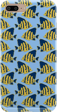 Something's Fishy | Navy Blue & Yellow Fish Print Case iPhone Case get.casely Classic iPhone 6/7/8 Plus 