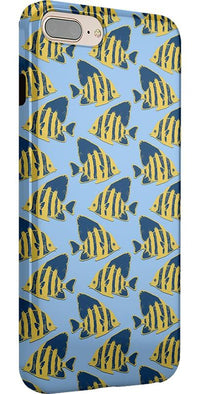 Something's Fishy | Navy Blue & Yellow Fish Print Case iPhone Case get.casely 