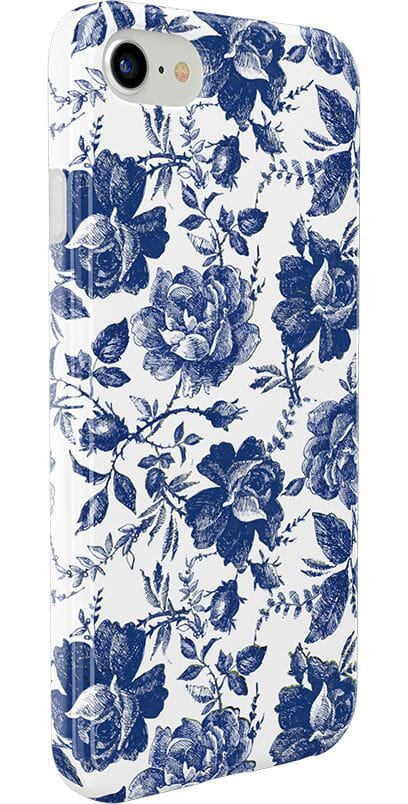 Rose to Fame | Blue & White Rose Floral Case iPhone Case get.casely 