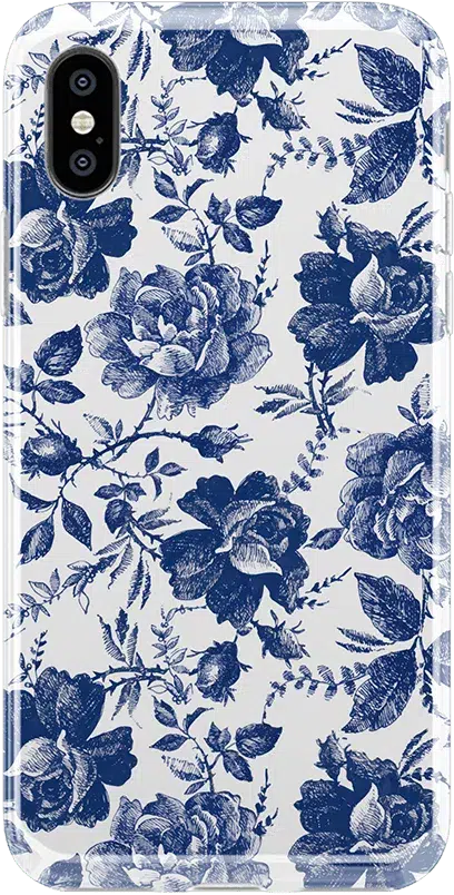 Rose to Fame | Blue & White Rose Floral Case iPhone Case get.casely Classic iPhone XR 