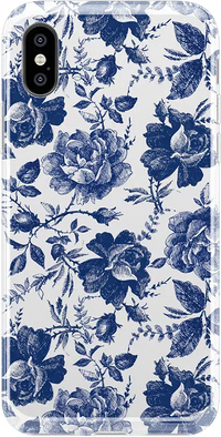 Rose to Fame | Blue & White Rose Floral Case iPhone Case get.casely Classic iPhone XR 