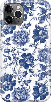 Rose to Fame | Blue & White Rose Floral Case iPhone Case get.casely Classic iPhone 11 Pro Max 