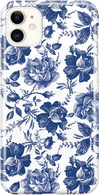 Rose to Fame | Blue & White Rose Floral Case iPhone Case get.casely Classic iPhone 11 