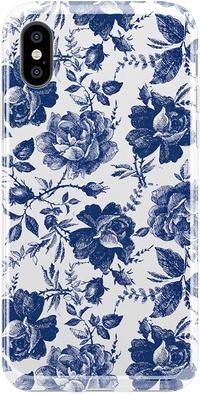 Rose to Fame | Blue & White Rose Floral Case iPhone Case get.casely Classic iPhone XS Max 