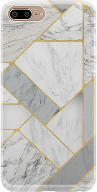 Sharp Lines | Geo White and Gold Marble Case iPhone Case get.casely Classic iPhone 6/7/8 Plus 
