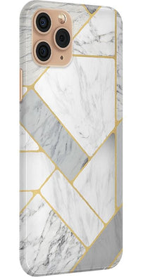 Sharp Lines | Geo White and Gold Marble Case iPhone Case get.casely 