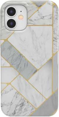 Sharp Lines | Geo White and Gold Marble Case iPhone Case get.casely Classic iPhone 12 