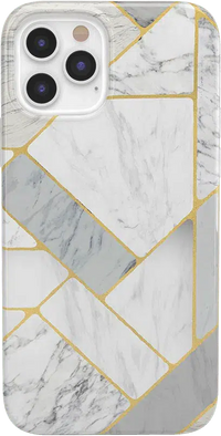 Sharp Lines | Geo White and Gold Marble Case iPhone Case get.casely Classic iPhone 12 Pro 