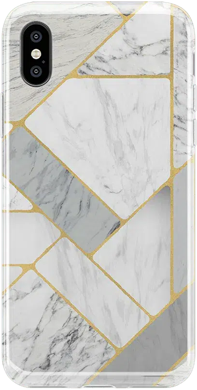 Sharp Lines | Geo White and Gold Marble Case iPhone Case get.casely Classic iPhone X / XS 