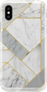 Sharp Lines | Geo White and Gold Marble Case iPhone Case get.casely Classic iPhone X / XS 