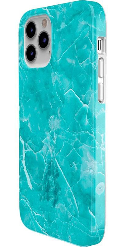 Beautiful Teal Cracked Marble Iphone Case For Girls 