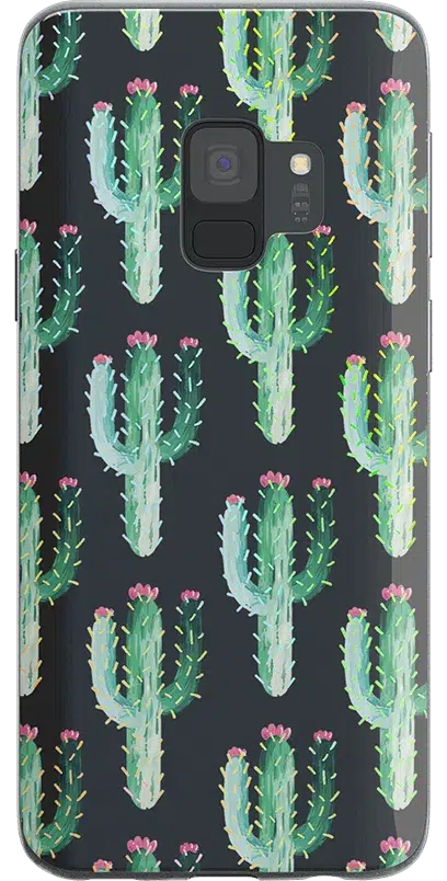 Cactus Patterned Clear Floral Samsung Case Samsung Case get.casely Classic Galaxy S9 Plus 