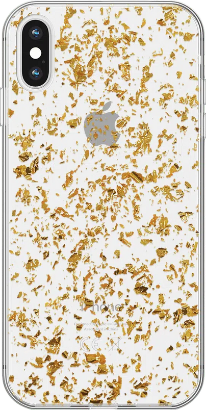 Morning Sparkle | Rose and Gold Flaked Clear Case iPhone Case get.casely Classic iPhone X / XS 