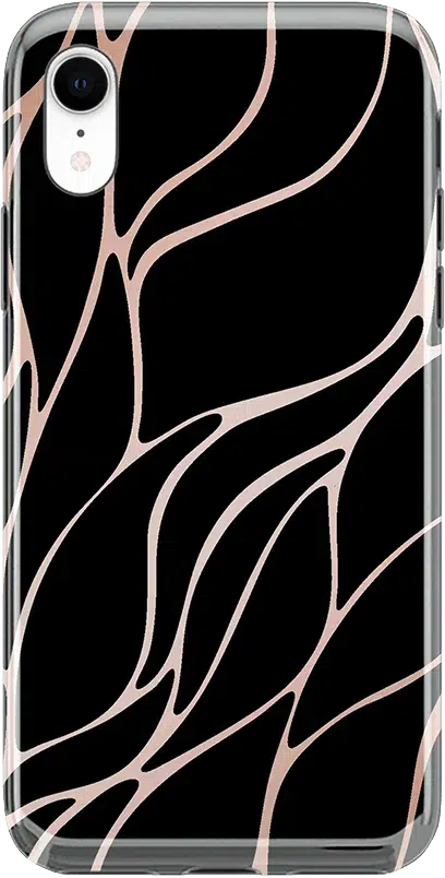 Midnight Ride | Black and Gold Metallic Waves Case iPhone Case get.casely Classic iPhone XR 