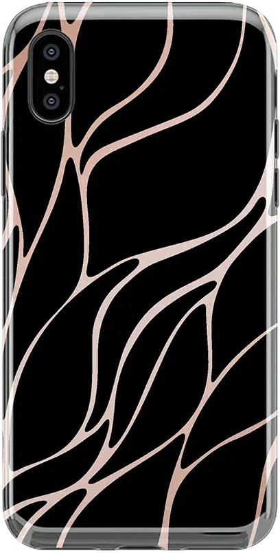 Midnight Ride | Black and Gold Metallic Waves Case iPhone Case get.casely Classic iPhone X / XS 