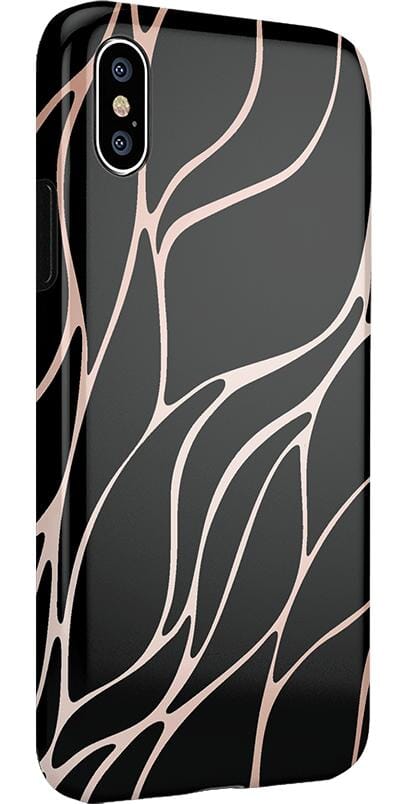 Midnight Ride | Black and Gold Metallic Waves Case iPhone Case get.casely 