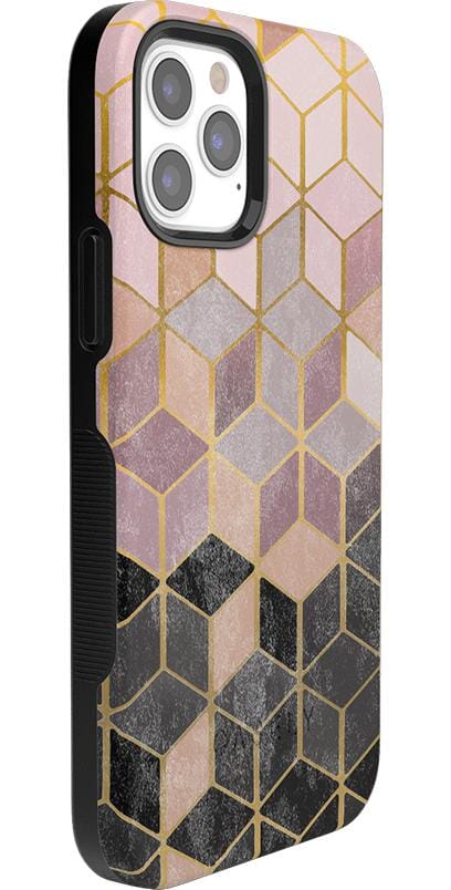 Stepping Up | Geo Rose Gold Marble Case iPhone Case get.casely 