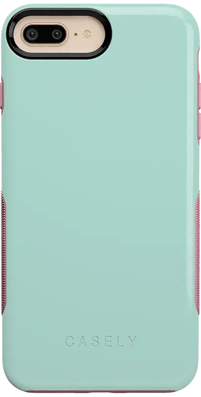 Mint Green on Pink | Ultra-Protective Bold Case iPhone Case get.casely Bold iPhone 6/7/8 Plus 