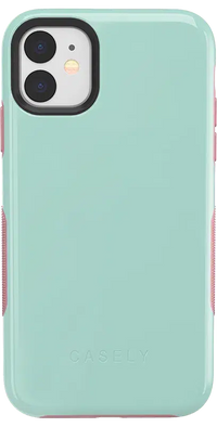 Mint Green on Pink | Ultra-Protective Bold Case iPhone Case get.casely Bold iPhone 11 