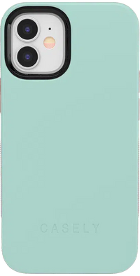 Mint Green on Pink | Ultra-Protective Bold Case iPhone Case get.casely Bold iPhone 12 